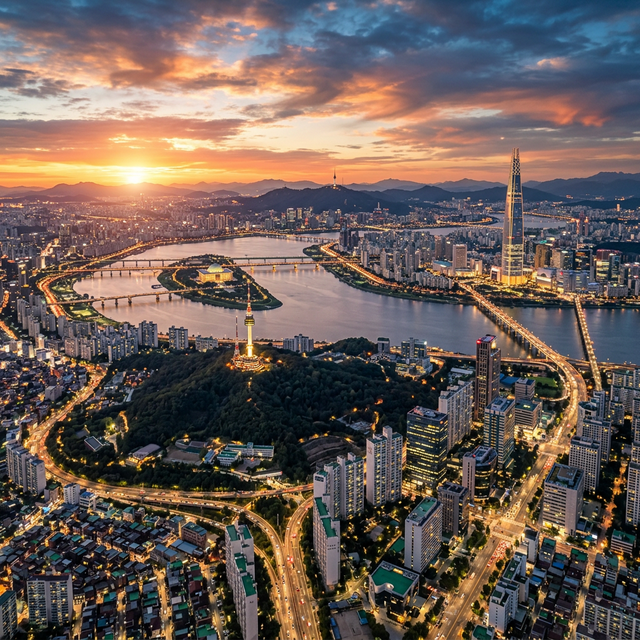 Aerial view of South Korea - IKEC Conference Location